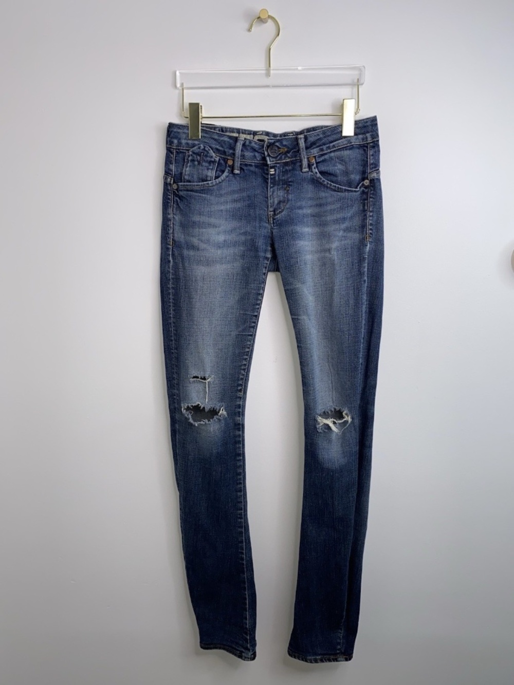 G-Star Raw Women’s Jeans 28 x 33 Low Rise Blue Denim Vintage Y2K Slim Distressed